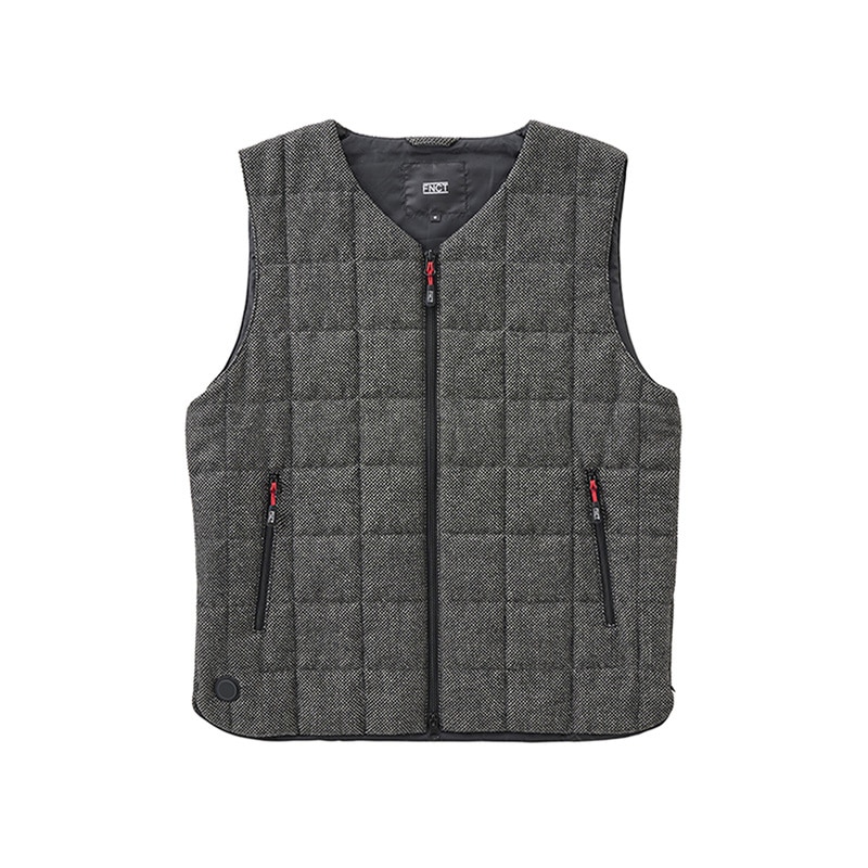 アイリスオーヤマ ファンクト ヒートベスト ツイード調 S グレー FC21612-GRS 1枚(ご注文単位1枚)【直送品】