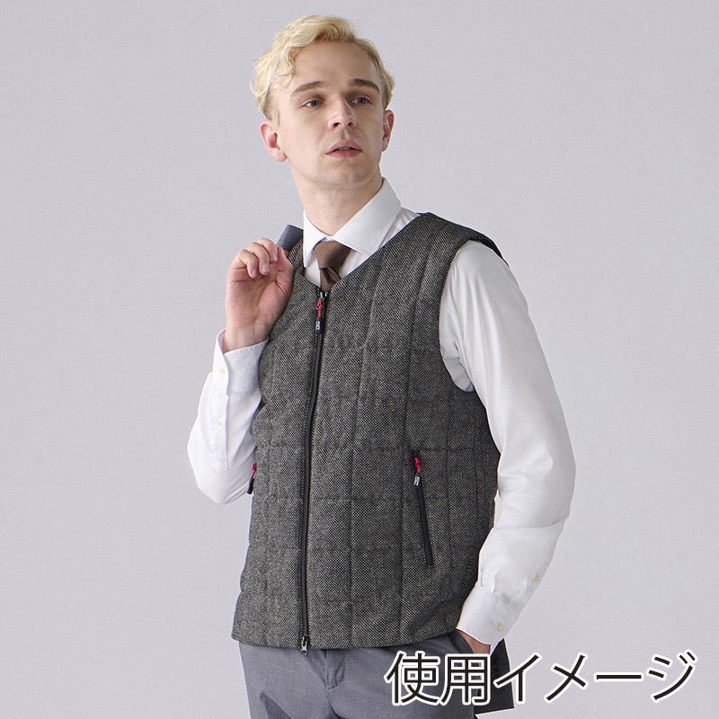 アイリスオーヤマ ファンクト ヒートベスト ツイード調 XL グレー FC21612-GRXL 1枚(ご注文単位1枚)【直送品】