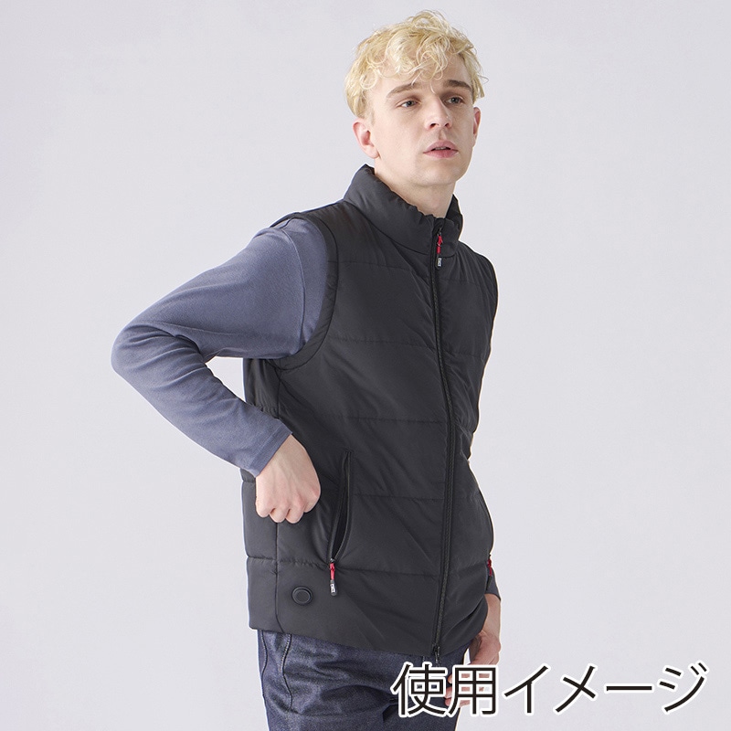 アイリスオーヤマ ファンクト ヒートジャケット 袖取り外し 2way M ブラック FC21614-BKM 1枚(ご注文単位1枚)【直送品】