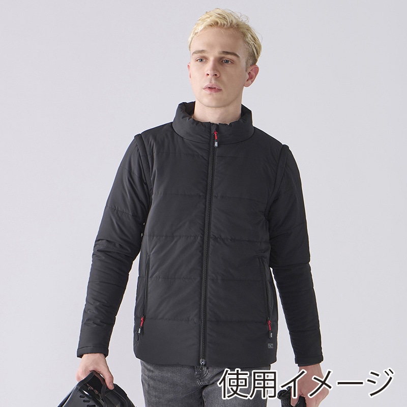 アイリスオーヤマ ファンクト ヒートジャケット 袖取り外し 2way XL ブラック FC21614-BKXL 1枚(ご注文単位1枚)【直送品】