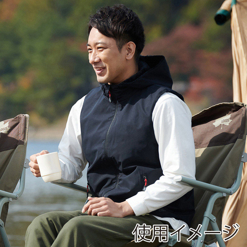 アイリスオーヤマ ファンクト ヒートベスト 撥水防風 フーディーボア S カーキ/グレー FC21615-K/GS 1枚(ご注文単位1枚)【直送品】