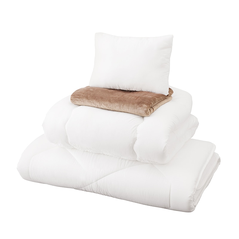 アイリスオーヤマ 抗菌防臭カバー付き布団 8点セット シングル ブラウン KFS-U8S 1セット(ご注文単位1セット)【直送品】