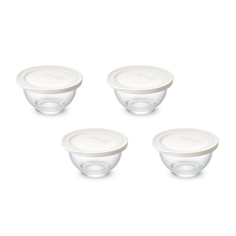 アイリスオーヤマ 耐熱ガラスボウル 4点セット ホワイト TGB-4S 1個(ご注文単位1個)【直送品】