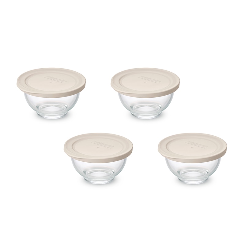アイリスオーヤマ 耐熱ガラスボウル 4点セット ベージュ TGB-4S 1個(ご注文単位1個)【直送品】