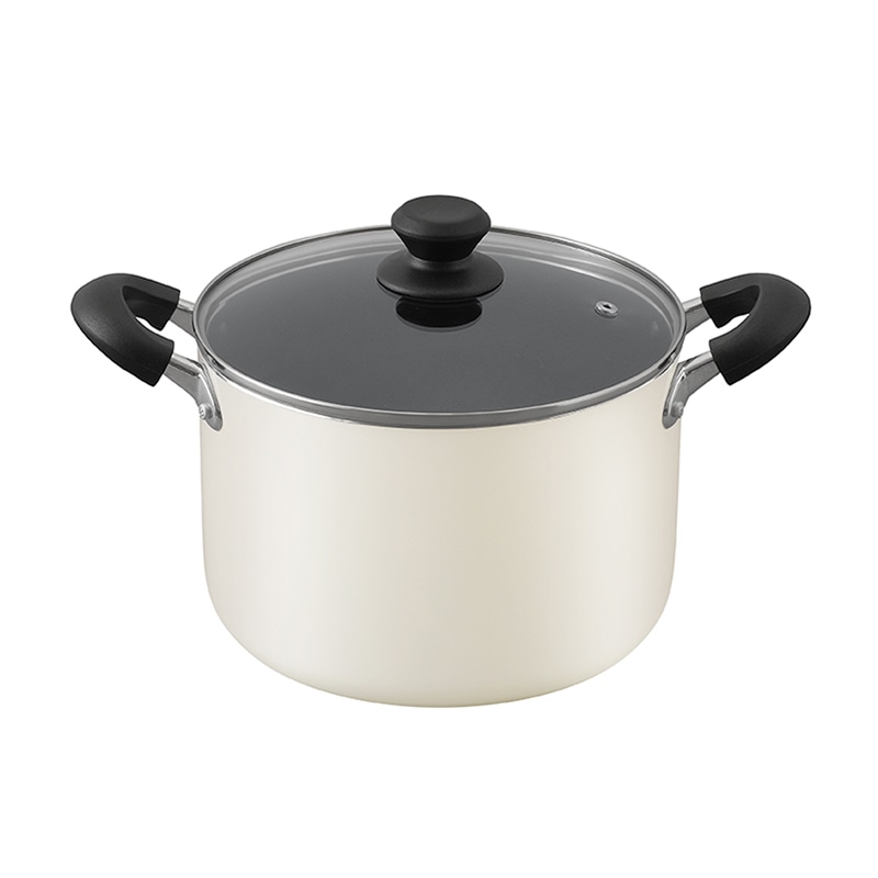 アイリスオーヤマ ダイヤモンドコート 両手なべ IH/ガス火対応 22cm ホワイト DIS-P22D 1個(ご注文単位1個)【直送品】