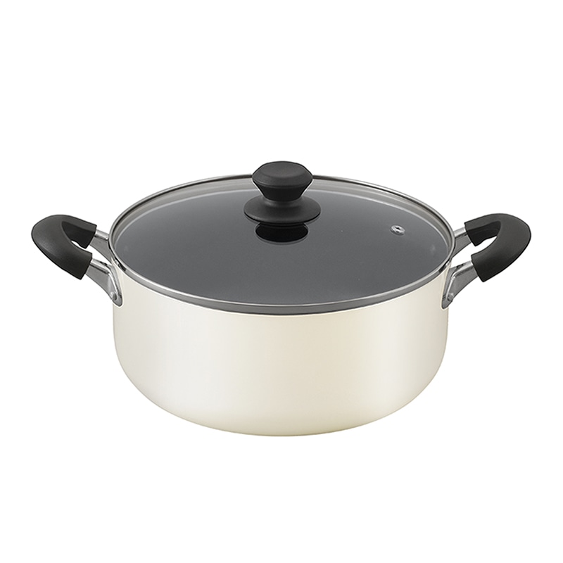 アイリスオーヤマ ダイヤモンドコート 両手なべ IH/ガス火対応 26cm ホワイト DIS-P26 1個(ご注文単位1個)【直送品】