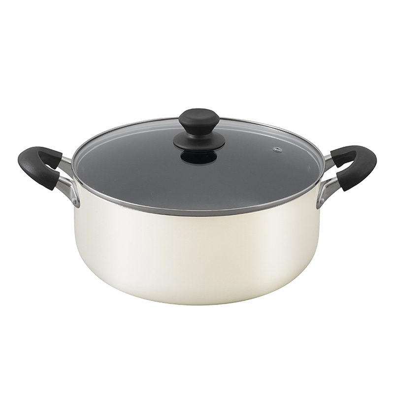 アイリスオーヤマ ダイヤモンドコート 両手なべ IH/ガス火対応 28cm ホワイト DIS-P28 1個(ご注文単位1個)【直送品】