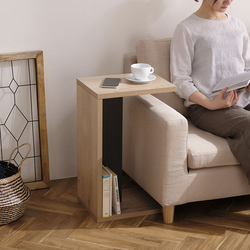 アイリスオーヤマ サイドテーブル STB-288W ライトナチュラル 292153 1台(ご注文単位1台)【直送品】