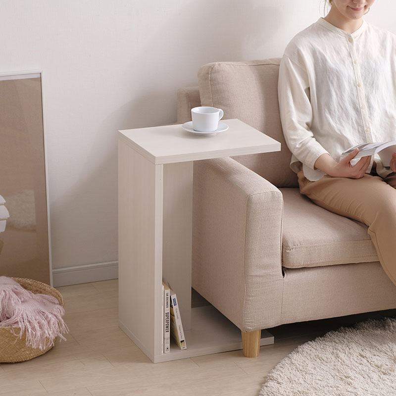 アイリスオーヤマ サイドテーブル STB-288W オフホワイト 292154 1台(ご注文単位1台)【直送品】