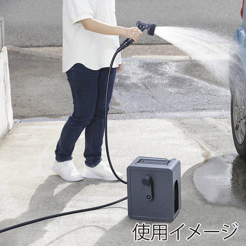 アイリスオーヤマ フルカバーコンパクトホースリール 15m ダークグレー FCH-15M 1個(ご注文単位1個)【直送品】