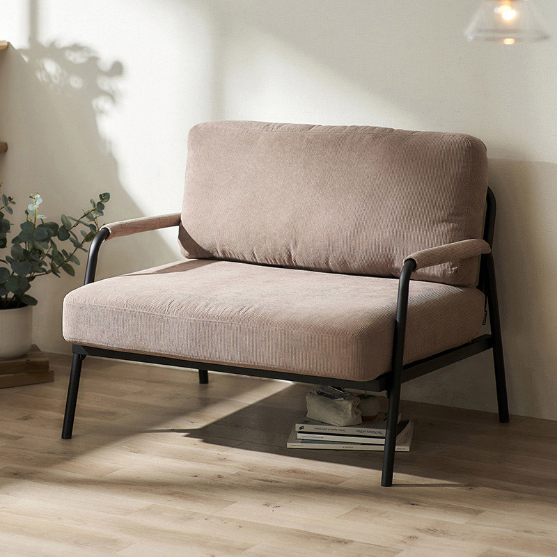 アイリスオーヤマ 1人掛けコーデュロイソファ グレージュ SFCS-90 1台（ご注文単位1台）【直送品】