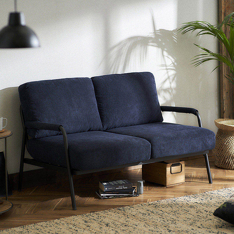 アイリスオーヤマ 2人掛けコーデュロイソファ ネイビー SFCS-120 1台（ご注文単位1台）【直送品】