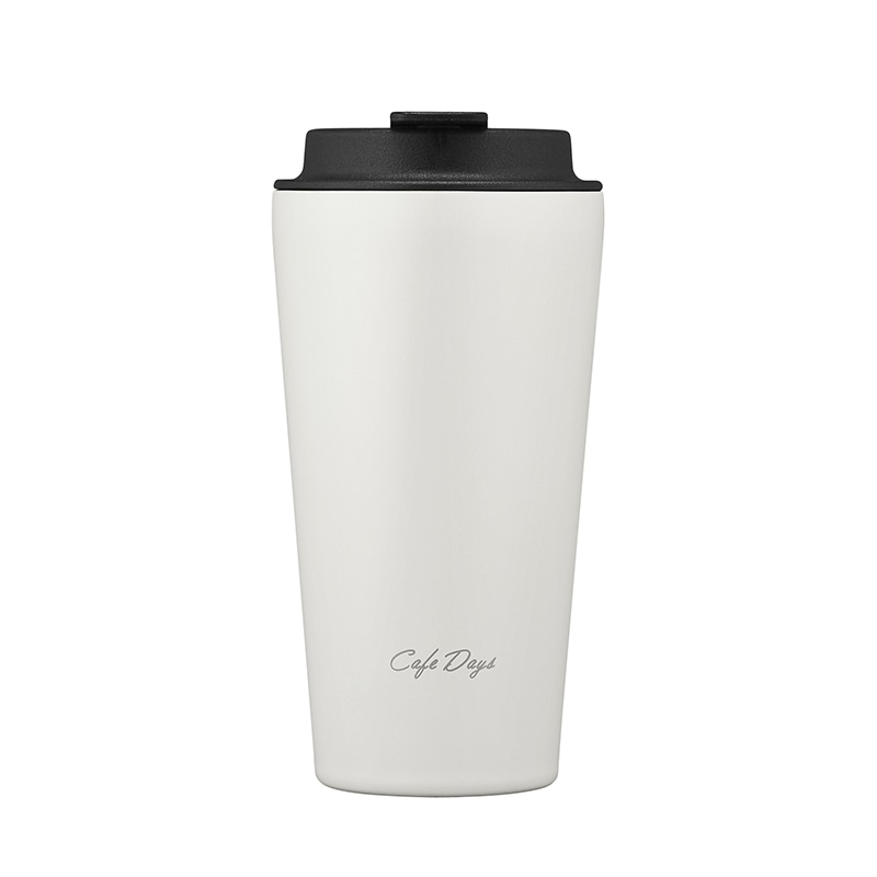 アイリスオーヤマ Cafe days トラベラーリッド付きタンブラー スリムタイプ ホワイト NCD-TLT350 1個(ご注文単位1個)【直送品】