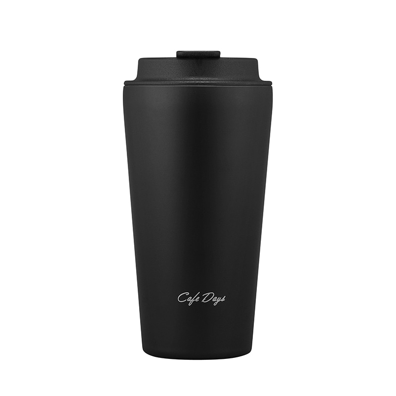 アイリスオーヤマ Cafe days トラベラーリッド付きタンブラー スリムタイプ ブラック NCD-TLT350 1個(ご注文単位1個)【直送品】