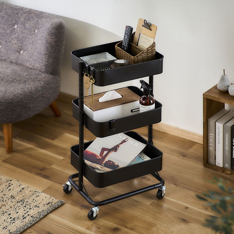 アイリスオーヤマ キッチンワゴン KWG-HA ブラック 100901 1台(ご注文単位1台)【直送品】