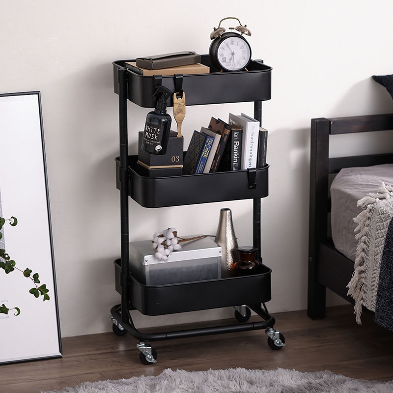 アイリスオーヤマ キッチンワゴン KWG-HA ブラック 100901 1台(ご注文単位1台)【直送品】