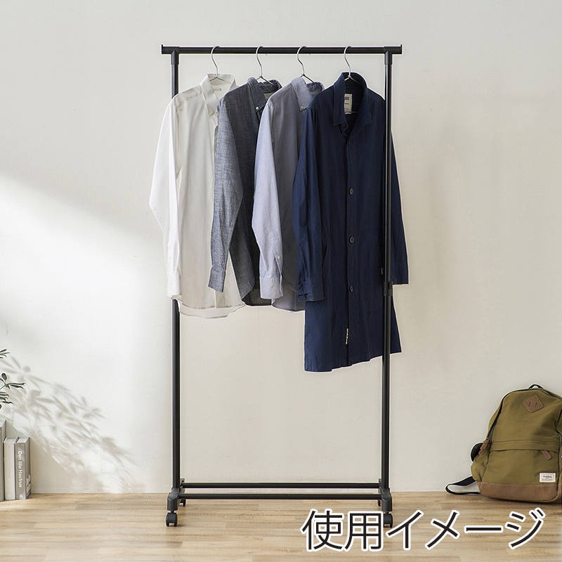 アイリスオーヤマ パイプハンガー シングルタイプ ブラック PE-E180R 1台(ご注文単位1台)【直送品】