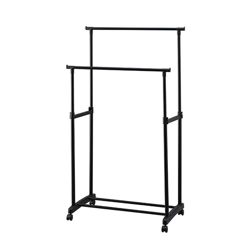 アイリスオーヤマ パイプハンガー ダブルタイプ ブラック PE-E280R 1台(ご注文単位1台)【直送品】