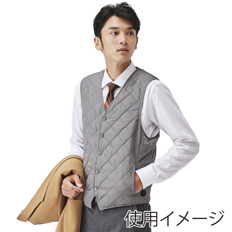 アイリスオーヤマ ファンクト ヒートベスト キルティング ビジネス S グレー FC22600-GRS 1枚(ご注文単位1枚)【直送品】