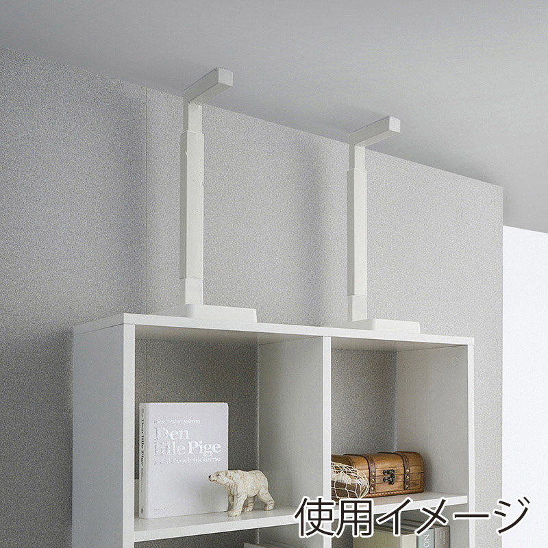 アイリスオーヤマ 家具転倒防止 耐震バー 2本組 M ホワイト KTTB-M 1個(ご注文単位1個)【直送品】