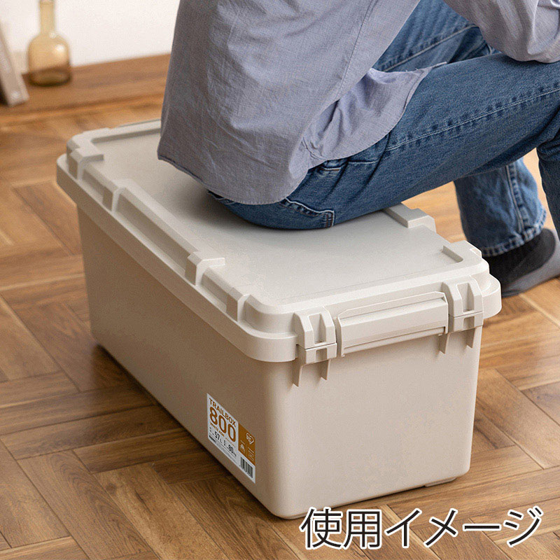 アイリスオーヤマ コンテナボックス TRAILBOX 800 57L ホワイトアッシュ TRB-800 1個(ご注文単位1個)【直送品】