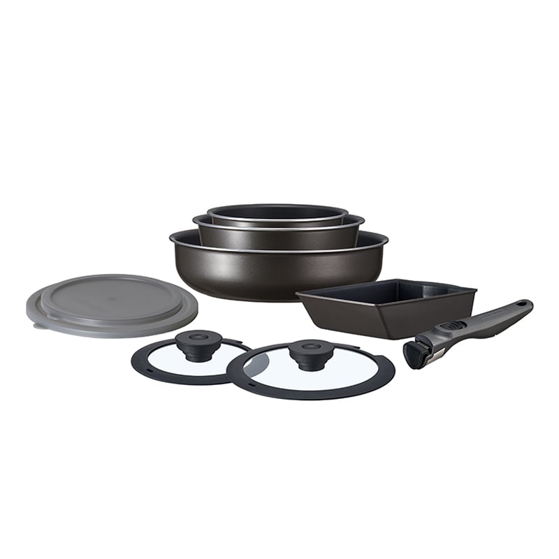 アイリスオーヤマ テラコート　深型フライパン・なべ9点セット IH／ガス火対応　グレイッシュブラウン EHDC-S9S 1個（ご注文単位1個）【直送品】