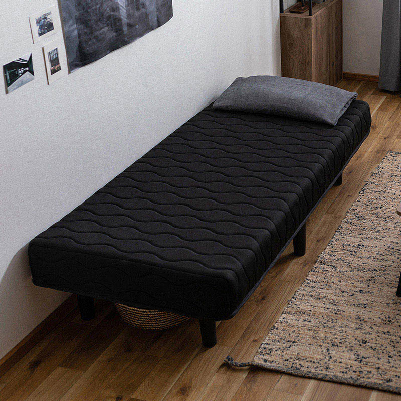 アイリスオーヤマ 脚付きポケットコイルマットレス セミシングル ブラック PAM-SS 1台(ご注文単位1台)【直送品】