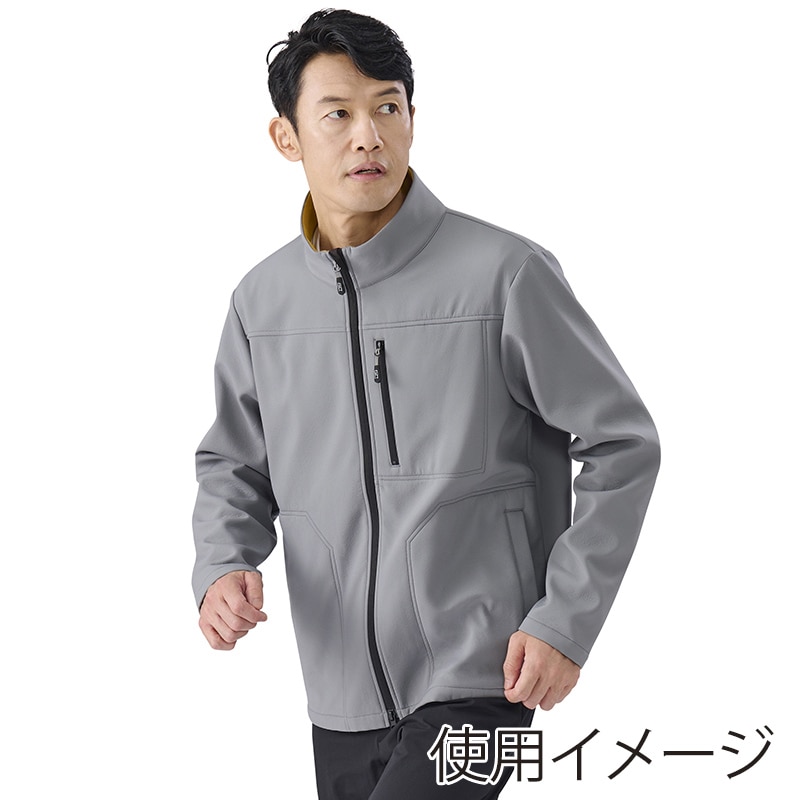 アイリスオーヤマ ファンクト　保温ジャケット　ストレッチ　裏フリース ボンディング　ミディアムグレー／イエロー FC22400-MGM 1枚（ご注文単位1枚）【直送品】