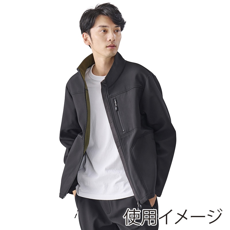 アイリスオーヤマ ファンクト 保温ジャケット ストレッチ 裏フリース ボンディング ブラック/カーキ FC22400-BK3L 1枚(ご注文単位1枚)【直送品】