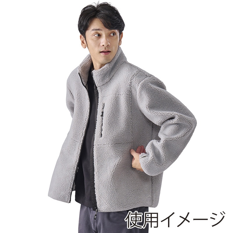 アイリスオーヤマ ファンクト ボアフリース 保温裏アルミジャケット M ライトグレー FC22501-LGM 1枚(ご注文単位1枚)【直送品】