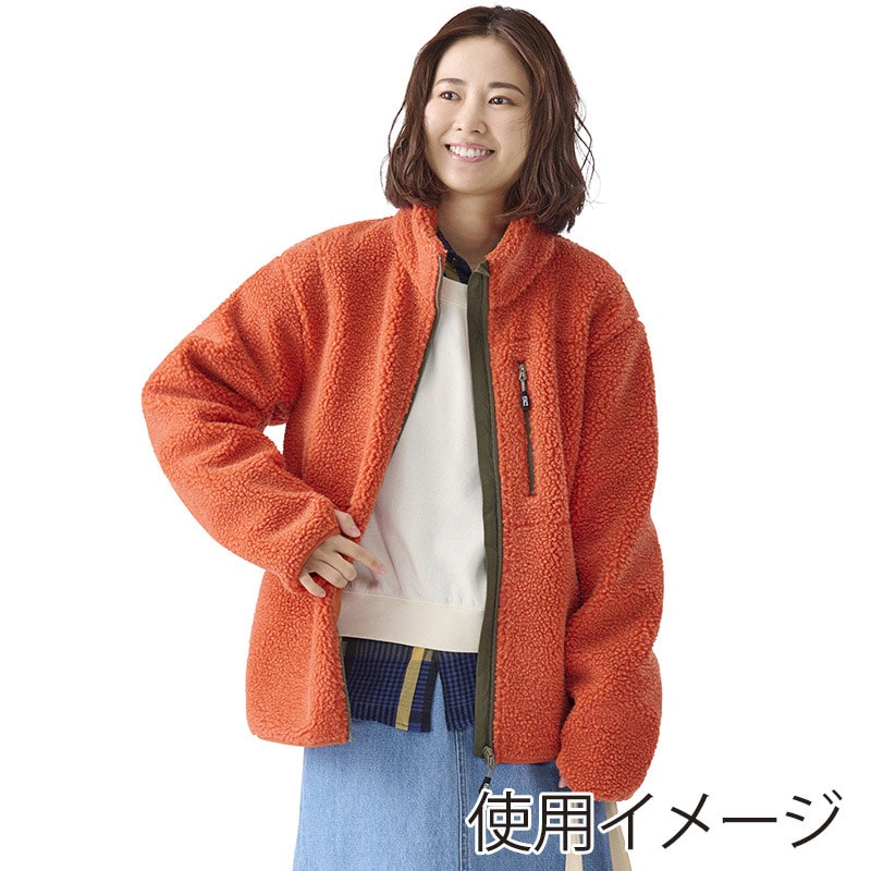 アイリスオーヤマ ファンクト ボアフリース 保温裏アルミジャケット L オレンジ FC22501-ORL 1枚(ご注文単位1枚)【直送品】