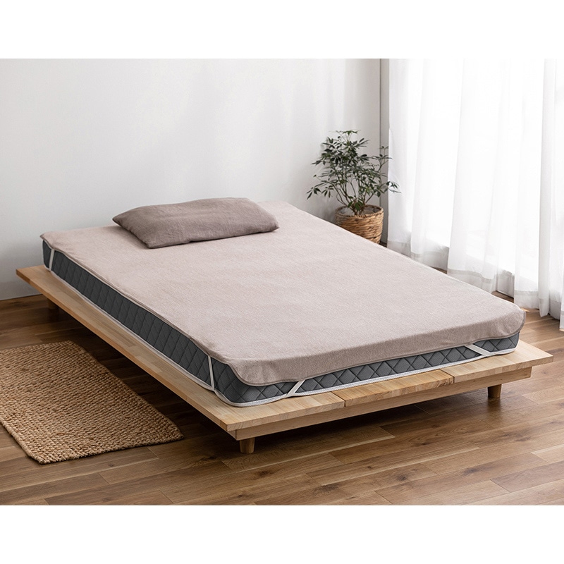 アイリスオーヤマ 透湿防水シーツ パッドタイプ セミダブル ベージュ FLS-TCST-SD 1枚(ご注文単位1枚)【直送品】