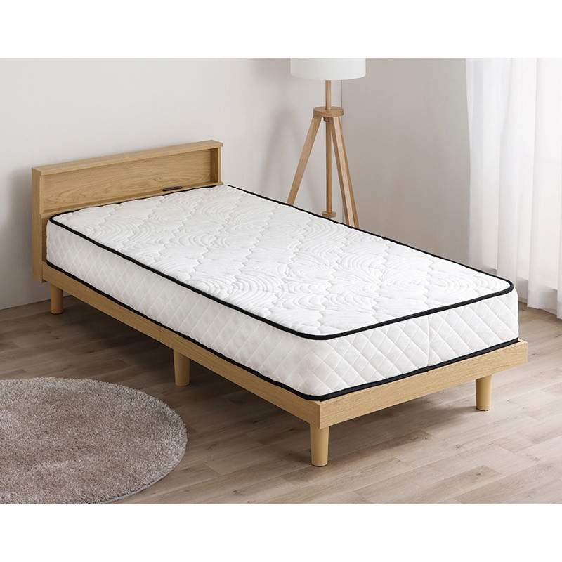 アイリスオーヤマ すのこベッド 棚付き シングル ナチュラル SNB-S 1台(ご注文単位1台)【直送品】