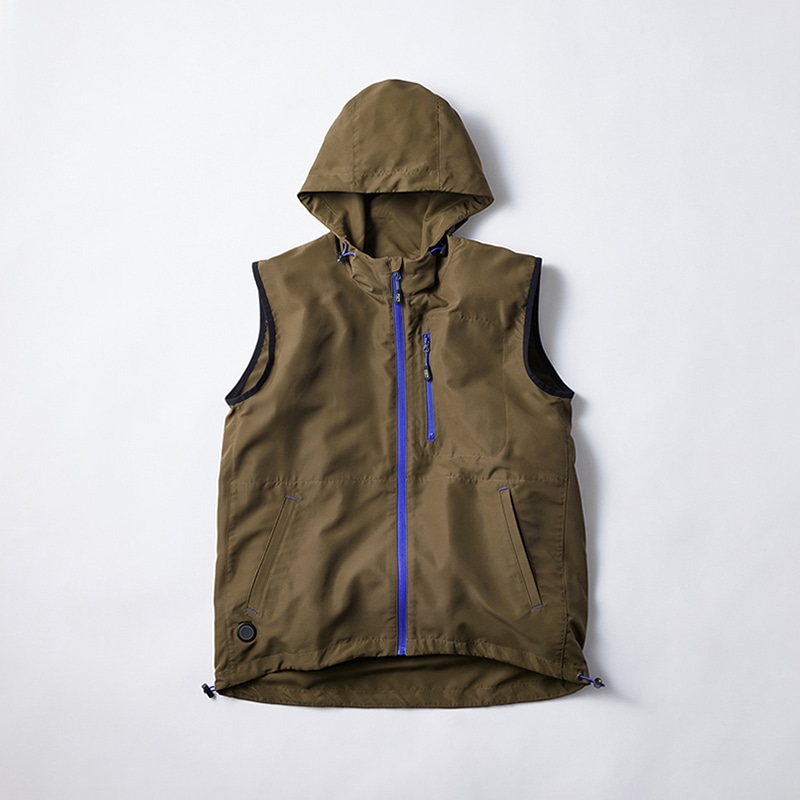 アイリスオーヤマ ファンクト　クールウェア　フード付きベストセット XL　ブラウン FC23300-BRXL 1セット（ご注文単位1セット）【直送品】