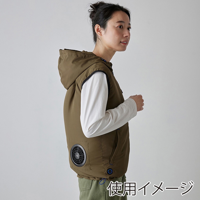 アイリスオーヤマ ファンクト クールウェア フード付きベストセット 3L ブラウン FC23300-BR3L 1セット(ご注文単位1セット)【直送品】