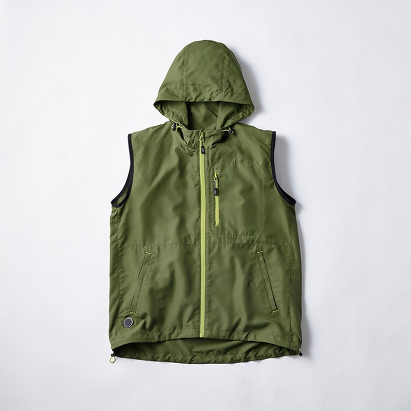 アイリスオーヤマ ファンクト　クールウェア　フード付きベストセット 3L　グリーン FC23300-GN3L 1セット（ご注文単位1セット）【直送品】