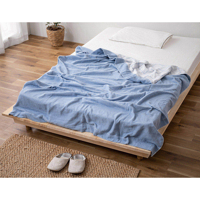 アイリスオーヤマ リバーシブルタオルケット シングル ブルー KTTRE-140 1枚(ご注文単位1枚)【直送品】