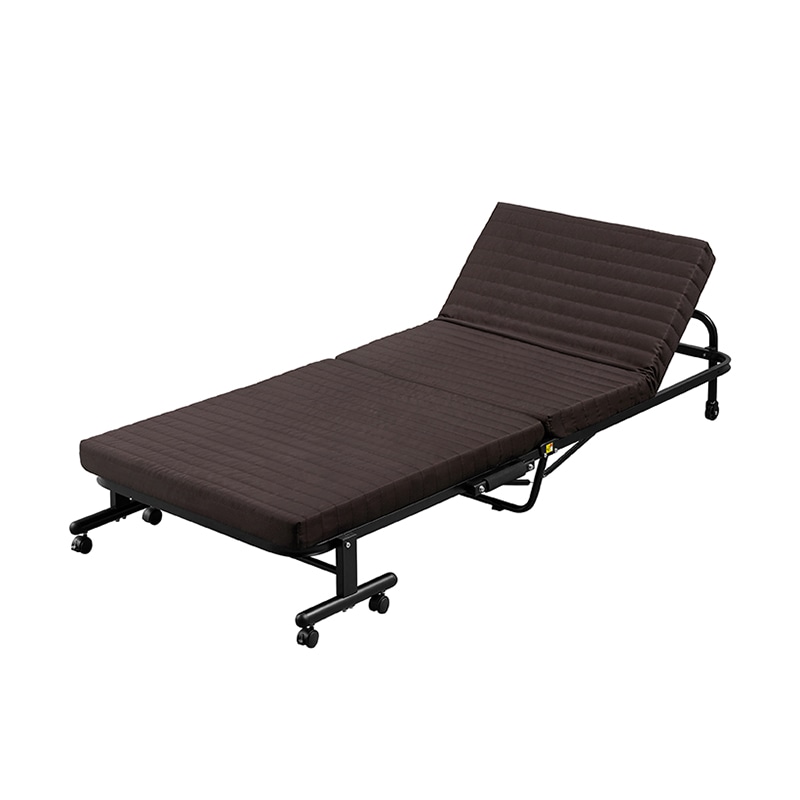 アイリスオーヤマ 折りたたみベッド リクライニング シングル ブラウン OTB-BRN 1台(ご注文単位1台)【直送品】