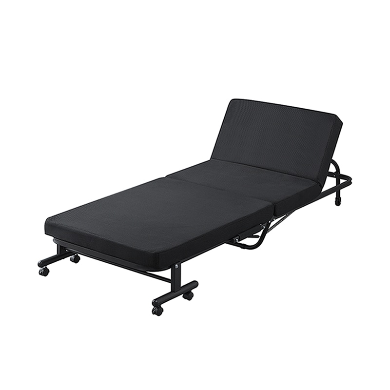 アイリスオーヤマ 折りたたみベッド リクライニング セミシングル ブラック OTBSS-TR 1台(ご注文単位1台)【直送品】