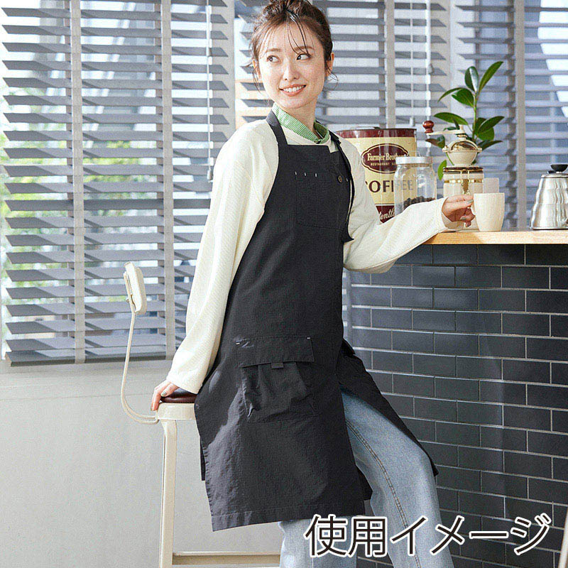 アイリスオーヤマ ファンクト 防融加工 撥水エプロン M ブラック FC23102-BKSM 1枚(ご注文単位1枚)【直送品】