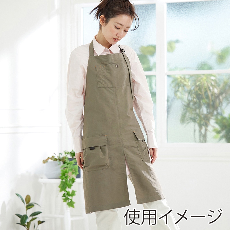 アイリスオーヤマ ファンクト 防融加工 撥水エプロン M カーキ FC23102-KHSM 1枚(ご注文単位1枚)【直送品】