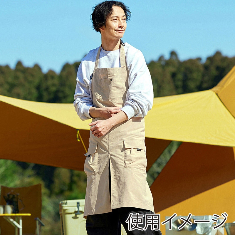 アイリスオーヤマ ファンクト 防融加工 撥水エプロン ML ベージュ FC23102-BEML 1枚(ご注文単位1枚)【直送品】