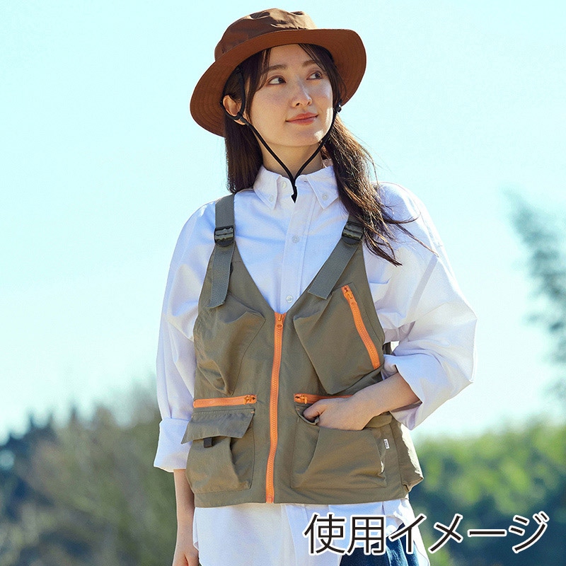 アイリスオーヤマ ファンクト　防融加工　撥水マルチポケットベスト M　カーキ FC23103-KHM 1枚（ご注文単位1枚）【直送品】