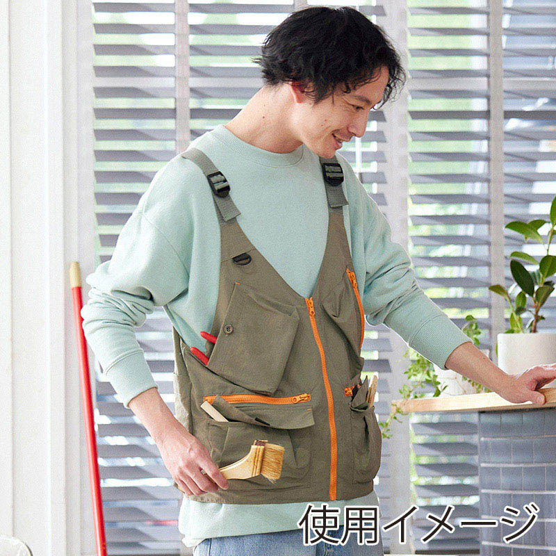 アイリスオーヤマ ファンクト 防融加工 撥水マルチポケットベスト XL カーキ FC23103-KHXL 1枚(ご注文単位1枚)【直送品】