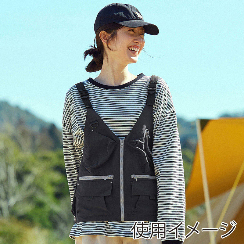 アイリスオーヤマ ファンクト　防融加工　撥水マルチポケットベスト 3L　ブラック FC23103-BK3L 1枚（ご注文単位1枚）【直送品】