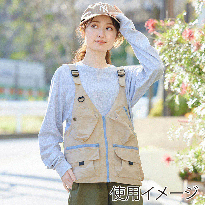 アイリスオーヤマ ファンクト 防融加工 撥水マルチポケットベスト 3L ベージュ FC23103-BE3L 1枚(ご注文単位1枚)【直送品】