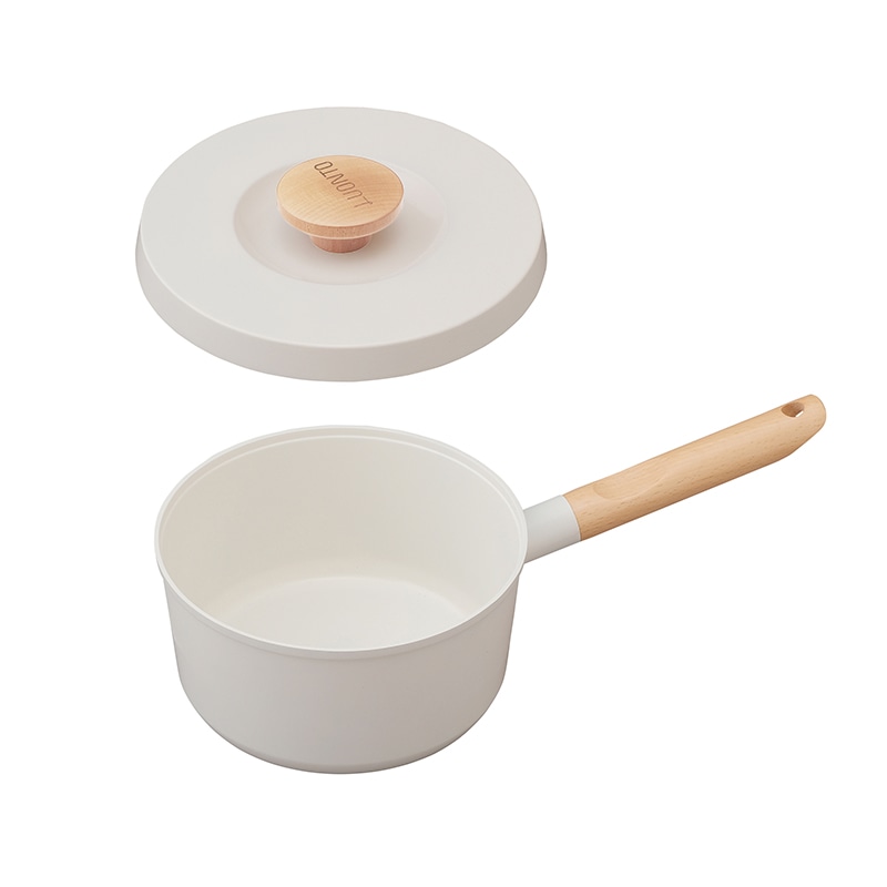 アイリスオーヤマ ルオント　片手無加水鍋　IH／ガス火対応 18cm　ホワイト LUO-P18 1個（ご注文単位1個）【直送品】