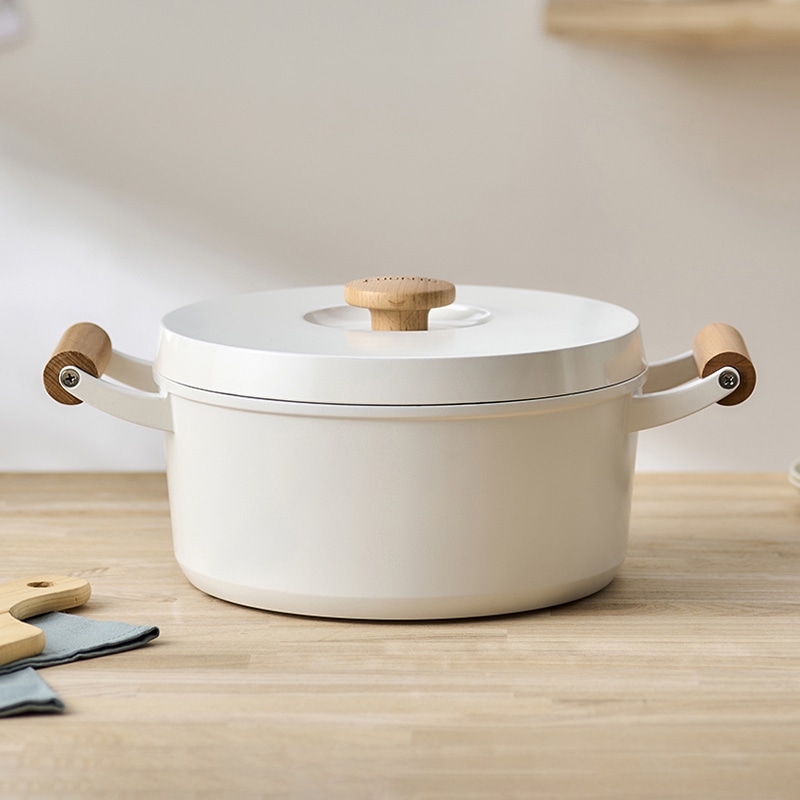 アイリスオーヤマ ルオント 両手無加水鍋 IH/ガス火対応 24cm ホワイト LUO-P24 1個(ご注文単位1個)【直送品】