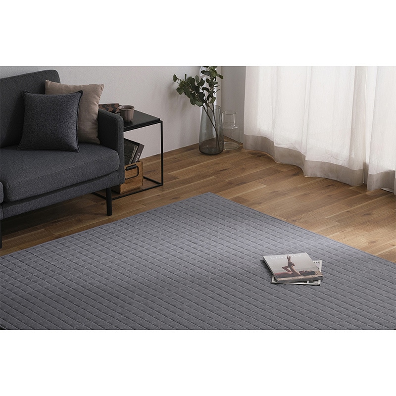 アイリスオーヤマ 先染めキルトラグ 185×240cm　グレー ORG-Y1824 1枚（ご注文単位1枚）【直送品】