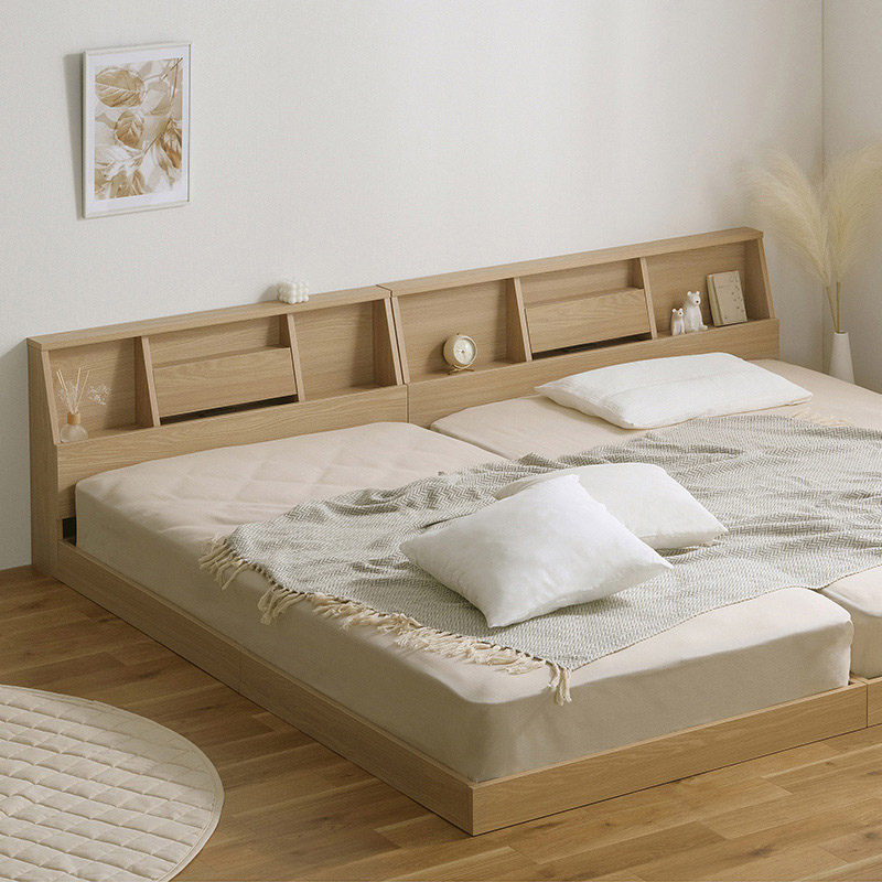 アイリスオーヤマ フロアベッド 棚付き シングル ナチュラル FBF-S 1台(ご注文単位1台)【直送品】